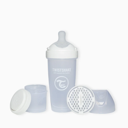 Mamadera Twistshake Double Pro 330ml Blanco