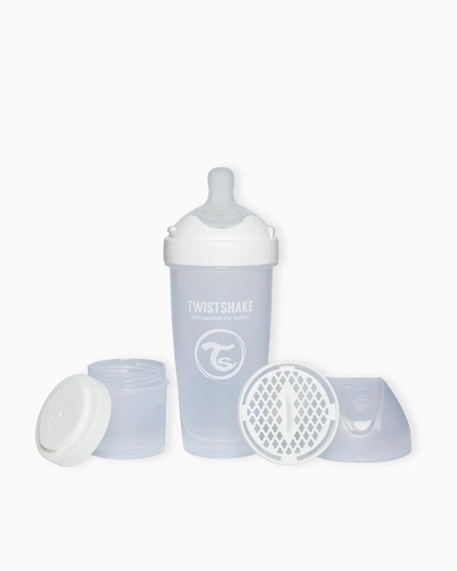 Mamadera Twistshake Double Pro 330ml Blanco