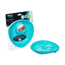 Plato con base de succión azul