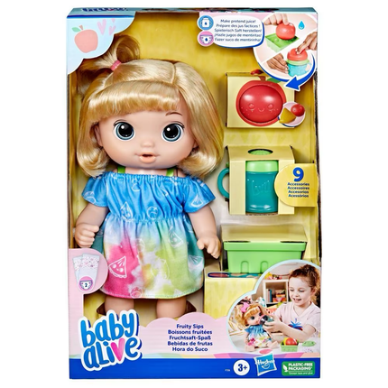 BABY ALIVE BEBIDAS DE FRUTAS - RUBIA