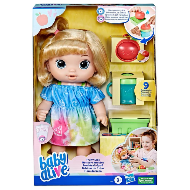 BABY ALIVE BEBIDAS DE FRUTAS - RUBIA