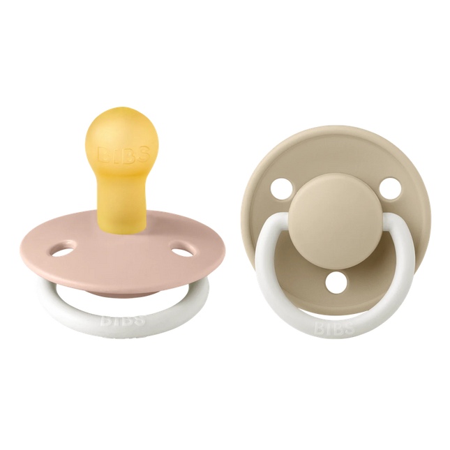 Chupete Bibs De Lux Redondo X2  Talla 1 (0 - 6 meses) Blush & Vanilla Glow Night