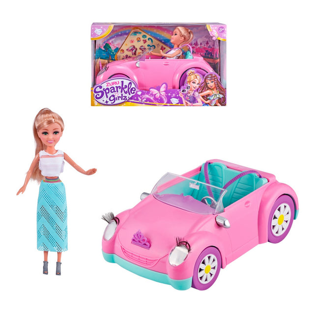 AUTO CONVERTIBLE CON MUÑECA DE 27 CMS SPARKLE GIRLZ