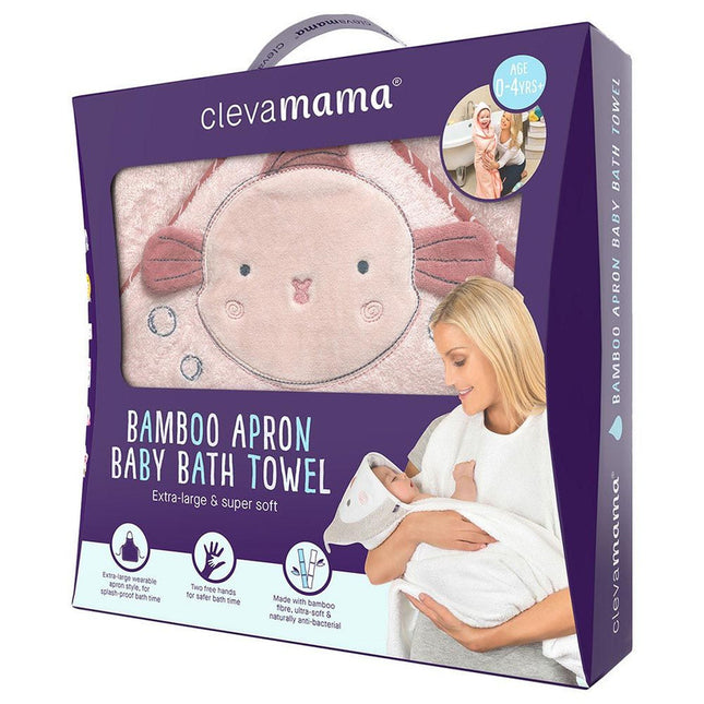 Toalla Bamboo Apron Baby Bath Towel - Pink