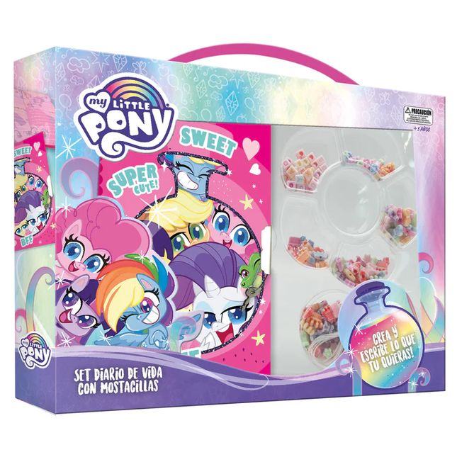 SET DIARIO DE VIDA Y MOSTACILLAS 25X20 CM MOVIE MY LITTLE PONY HASBRO