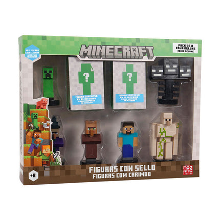 PACK DE LUJO 8 FIGURAS TIMBRE MINECRAFT