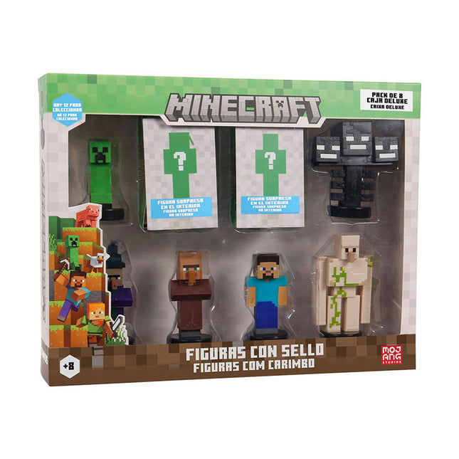 PACK DE LUJO 8 FIGURAS TIMBRE MINECRAFT