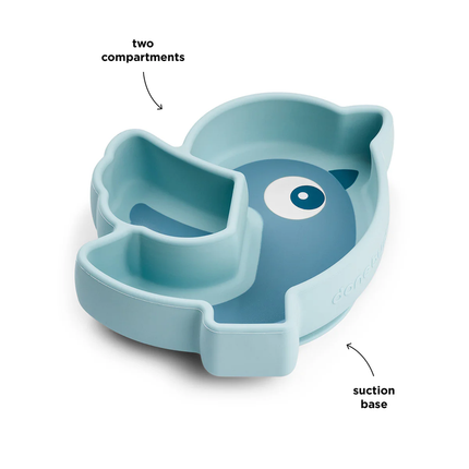 Plato Birdee para snack stick & stay azul