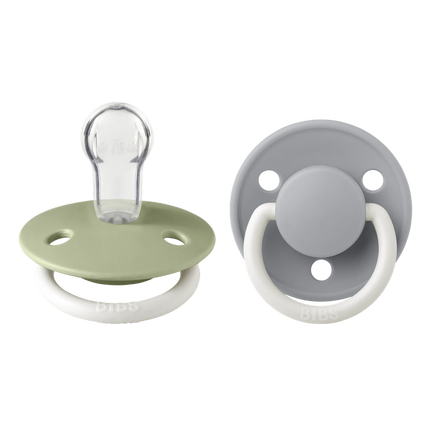 PACK 2 CHUPETES BIBS SILICONA 0-6 MESES SAGE GLOW/CLOUD GLOW