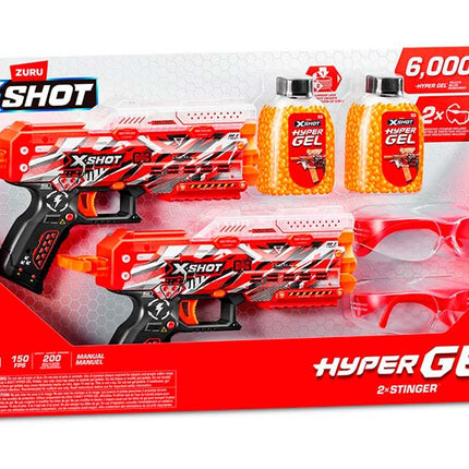 PACK 2 LANZADORES DE BOLITAS DE GEL X-SHOT PISTOL HIDROGEL CON 6000 BOLITAS