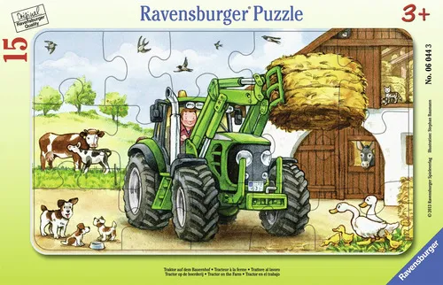 Puzzle enmarcado - Tractor en la granja