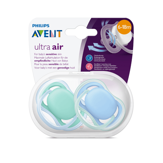 2 Chupetes Ultra Air lisos 6-18 meses Mixtos