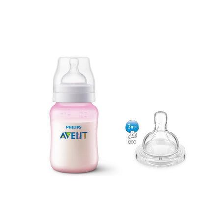 NUEVO! Set mamadera anti-colic pink 260 ML+ tetina
