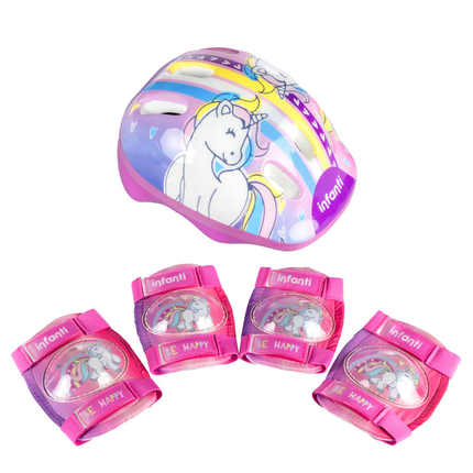 Set de casco y rodilleras Pink