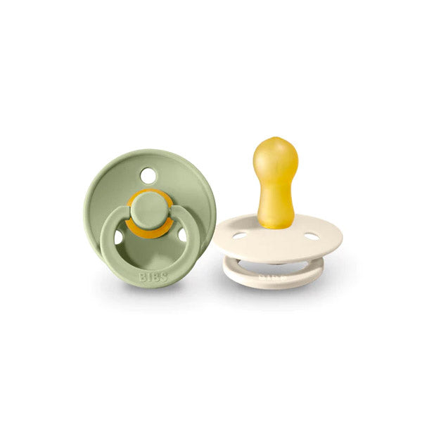 Chupete Bibs Colour Redondo X2  Talla 2 (6-18 meses) Sage & Ivory