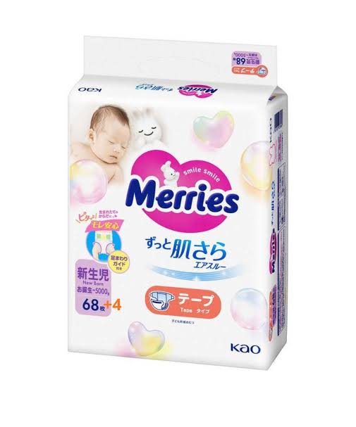 Merries Velcro NB 68 pcs  Super Jumbo
