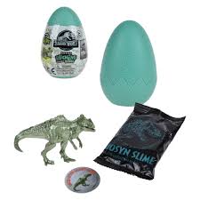 HUEVO CON DINOSAURIO HACHLING SLIME MONEDA Y GUIA JURASSIC WORLD DOMINION