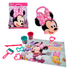 SET DE MASAS CON ACCESORIOS EN MALETA PLASTICA 3D DE 24 X 26 CMS - MINNIE