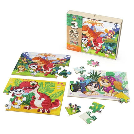 Set 3 Puzzles de Madera La Dino Película Paw Patrol