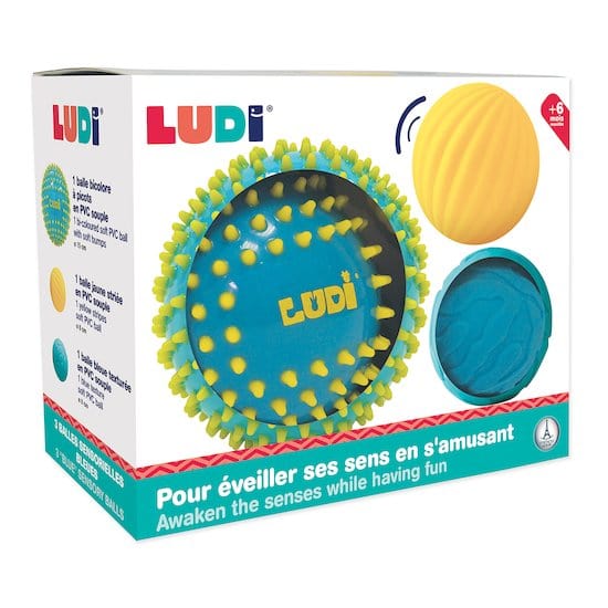 BALLES SENSORIELLES Bleues par 3