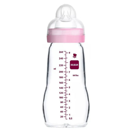 Mamadera 260 Ml Vidrio Rosada