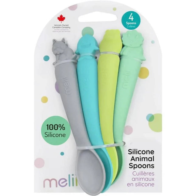 Pack De 4 Cucharas De Silicona Azul, Verde y Gris