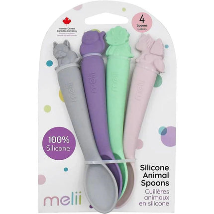 Pack De 4 Cucharas De Silicona Rosa, Morado y Gris