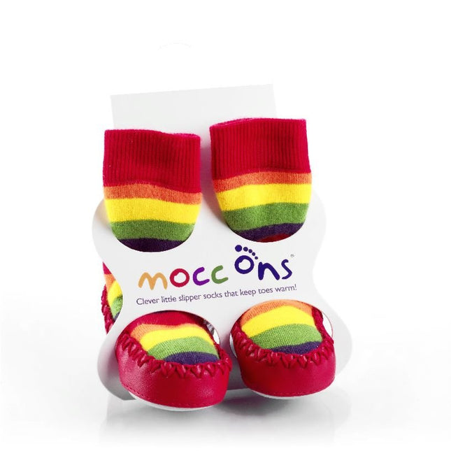 Mocc Ons 2-3 years  - rainbow stripe / 2-3yrs