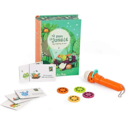 Libro linterna proyector de historias Jungla