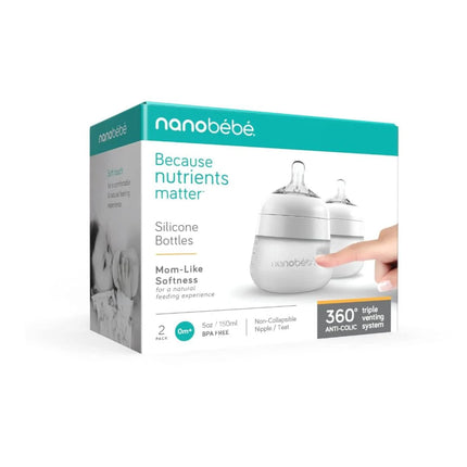 Mamadera Silicona 150 ml pack x 2 Blanco