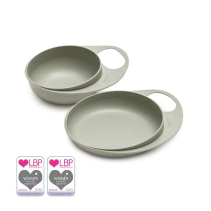 Set bolw y plato para bebé Easy Eating Sage green - Nuvita
