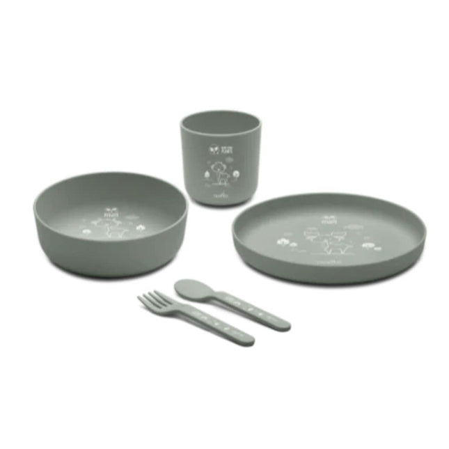 Set de papillas de bioplástico Sage green - Nuvita