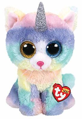 TY BEANIE BOOS HEATHER GATO UNICORNIO MULTICOLOR MEDIANO