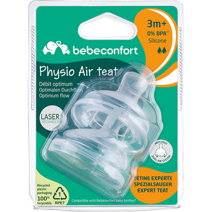 2 Tetinas Physio Air Flujo Medio 3m+ Bebe Confort