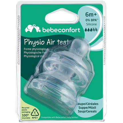 2 Tetinas Physio Air Flujo Denso 6m+ Bebe Confort