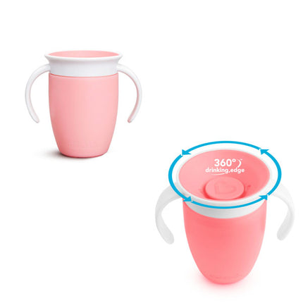 Vaso antiderrame miracle 360° Munchkin Rosado 207ml