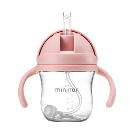 Vaso con bombilla Mininor 220ml Rosado